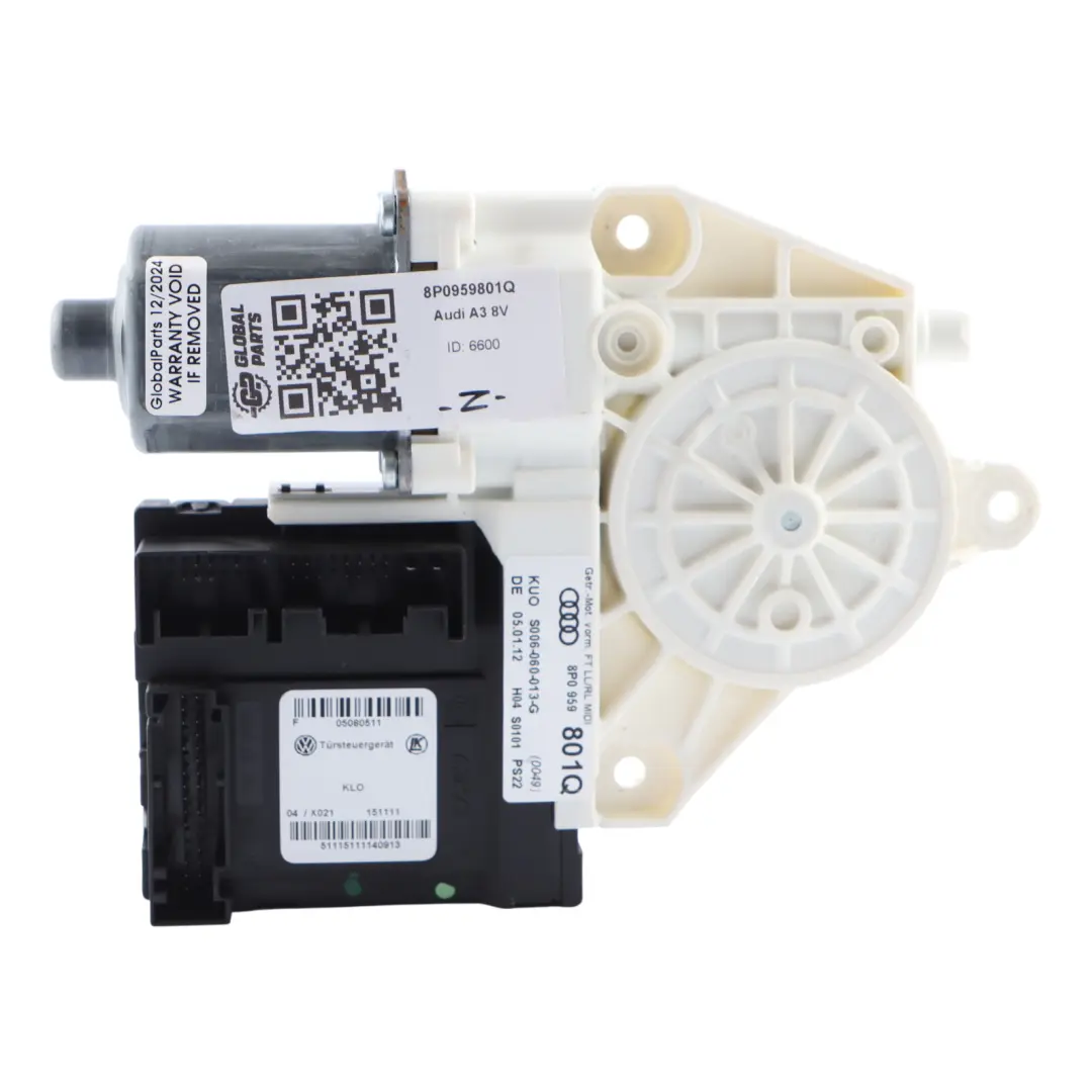 Door Window Lifter Motor Unit Front Driver's Side to Audi A3 8P with Part number 8P0959801Q Audi A3 8P Door Window Lifter Motor Unit Front Driver's Side - SKU 8P0959801Q - Part number 8P0959801Q