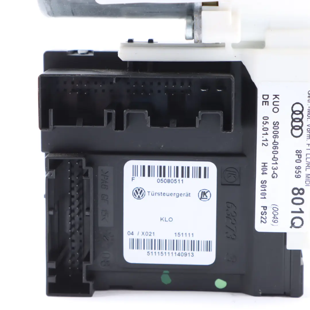 Audi A3 8P Unité De Moteur Lève-Vitre De Porte Avant Côté Conducteur - SKU 8P0959801Q - Numéro de pièce 8P0959801Q