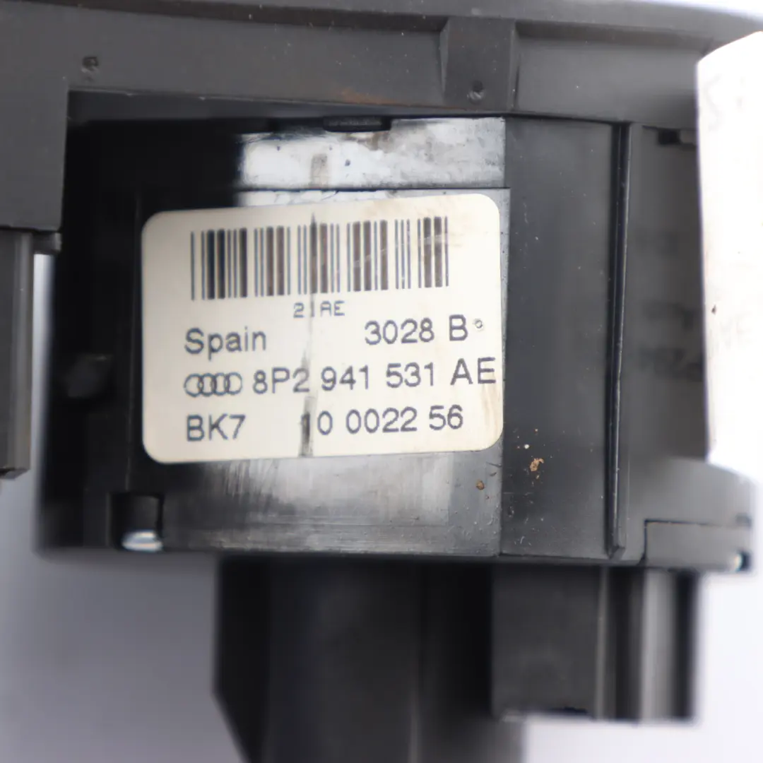 Audi A3 8P Fog Lamp Headlight Dashboard Control Switch Panel - SKU 8P2941531AE - Part number 8P2941531AE