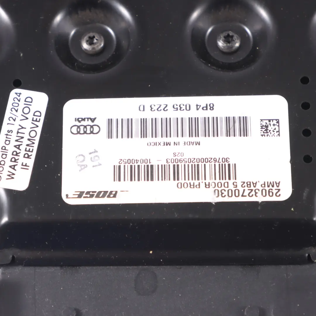 Audi S3 8P Audio Sound BOSE Amplifier Stereo System Module - SKU 8P4035223D - Part number 8P4035223D
