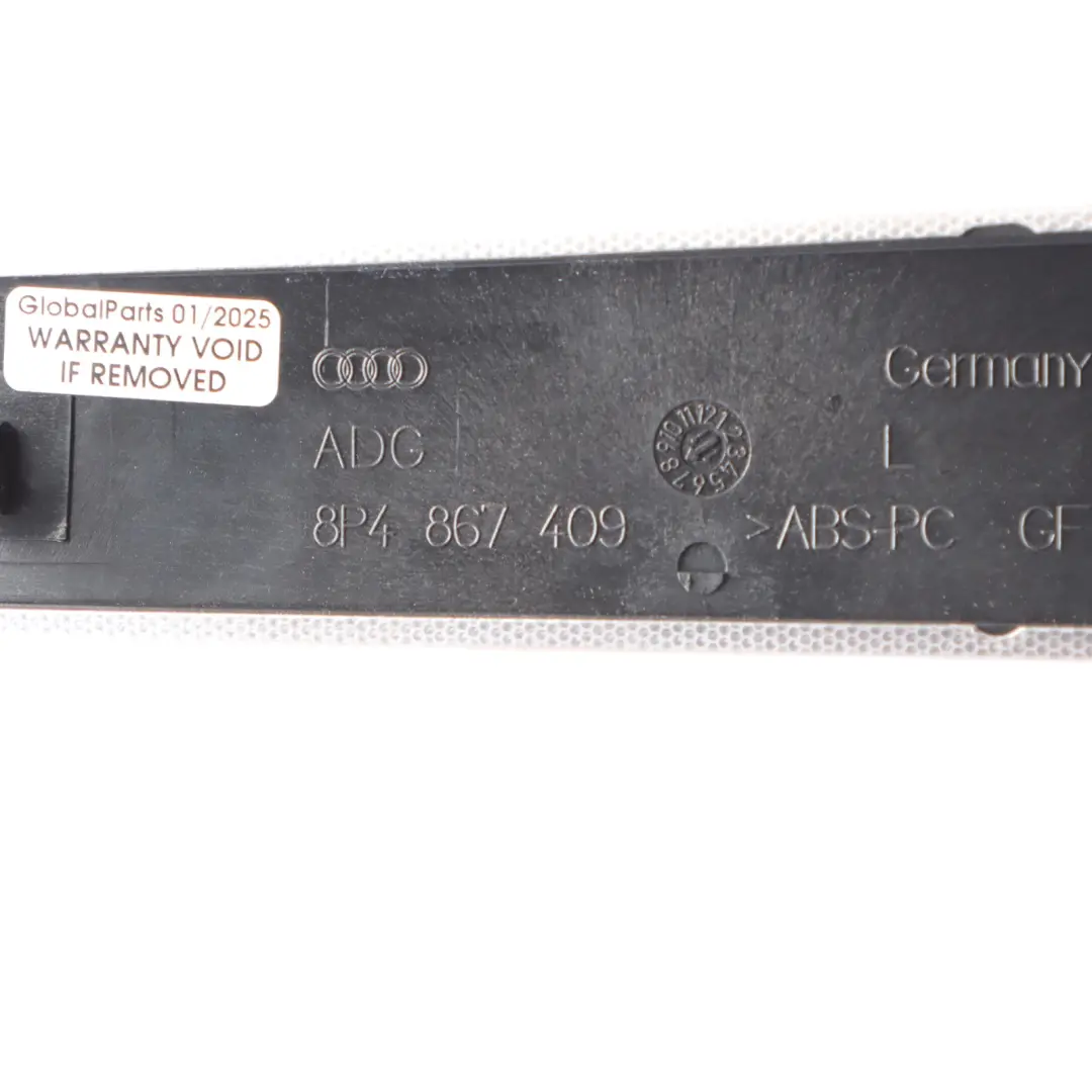 Audi A3 8P Front Door Card Moulding Trim Decor Strip Left N/S Chrome - SKU 8P4867409 - Part number 8P4867409
