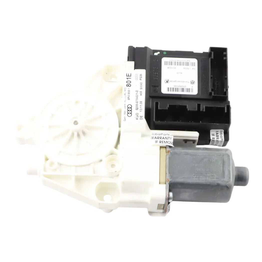 Moteur régulateur lève vitre porte arrière gauche pour Audi A3 8P à propos du numéro de pièce 8P4959801E Audi A3 8P Moteur régulateur lève vitre porte arrière gauche - SKU 8P4959801E - Numéro de pièce 8P4959801E