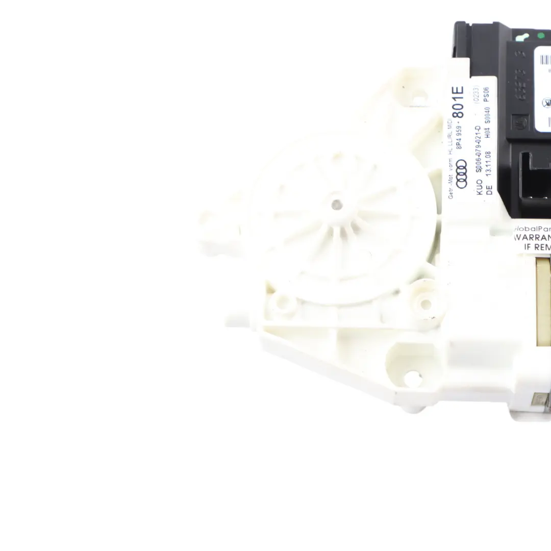Audi A3 8P Motor regulador de ventana trasera izquierda - SKU 8P4959801E - Número de pieza 8P4959801E