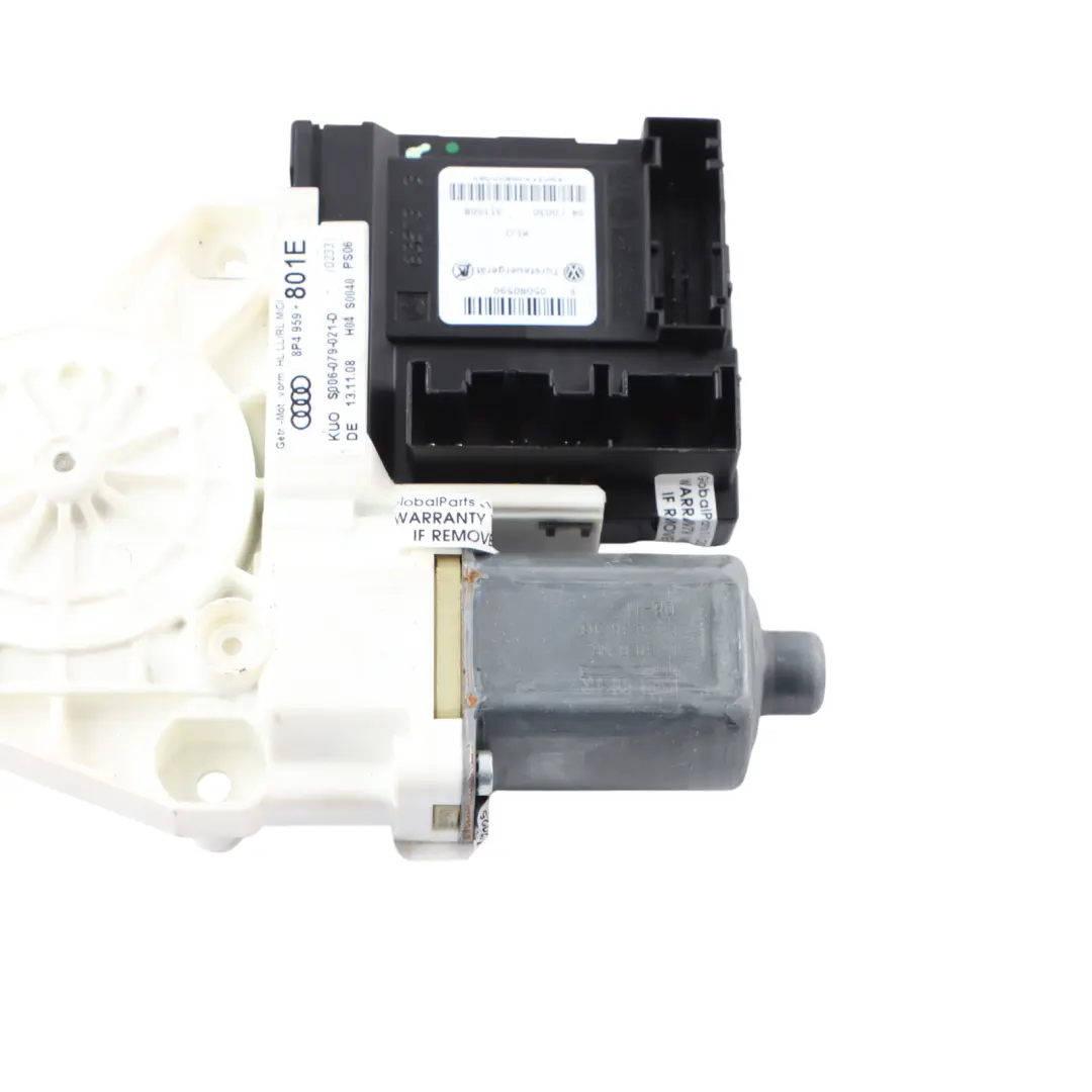 Moteur régulateur lève vitre porte arrière gauche pour Audi A3 8P à propos du numéro de pièce 8P4959801E Audi A3 8P Moteur régulateur lève vitre porte arrière gauche - SKU 8P4959801E - Numéro de pièce 8P4959801E