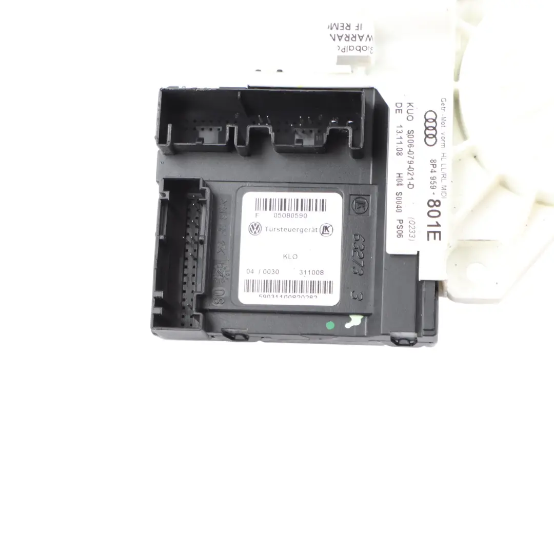 regulador de ventana trasera izquierda para Audi A3 8P Motor con número de pieza 8P4959801E Audi A3 8P Motor regulador de ventana trasera izquierda - SKU 8P4959801E - Número de pieza 8P4959801E