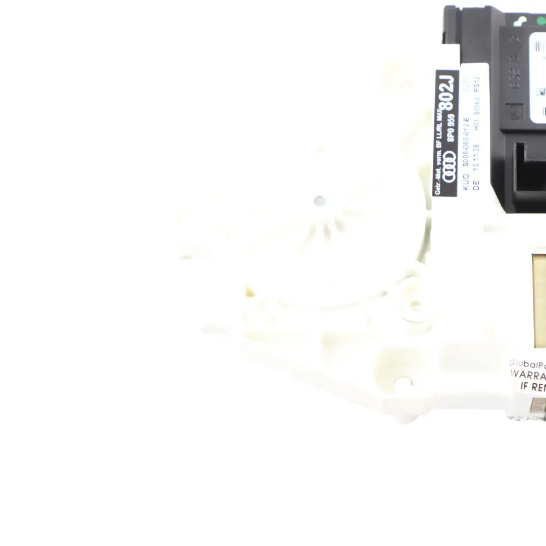 Window Lifter Door Rear Right O/S Regulator Motor Unit to Audi A3 8P with Part number 8P4959802J Audi A3 8P Window Lifter Door Rear Right O/S Regulator Motor Unit - SKU 8P0959802J - Part number 8P4959802J