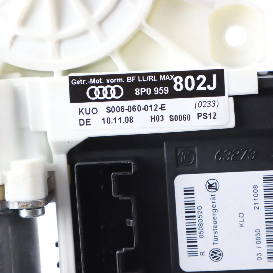 Audi A3 8P Lève vitre Porte Arrière Droite Régulateur Moteur Unité - SKU 8P0959802J - Numéro de pièce 8P4959802J