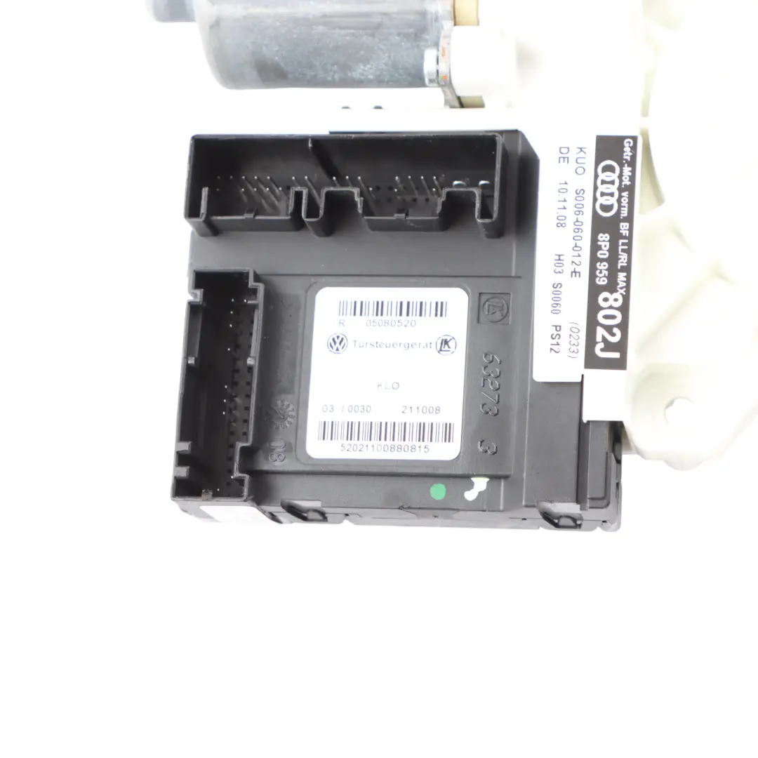 Motor regulador ventana trasera derecha de la puerta del Audi A3 8P - SKU 8P0959802J - Número de pieza 8P4959802J