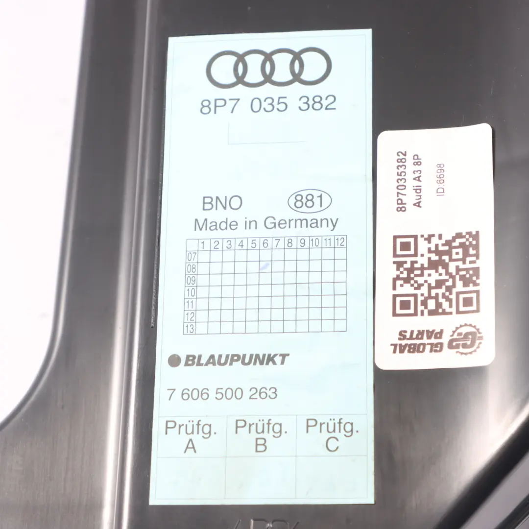 Głośnik Subwoofer Tuba Dźwiękowa Tył do Audi A3 8P o numerze 8P7035382 Audi A3 8P Głośnik Subwoofer Tuba Dźwiękowa Tył - SKU 8P7035382 - Numer Części 8P7035382