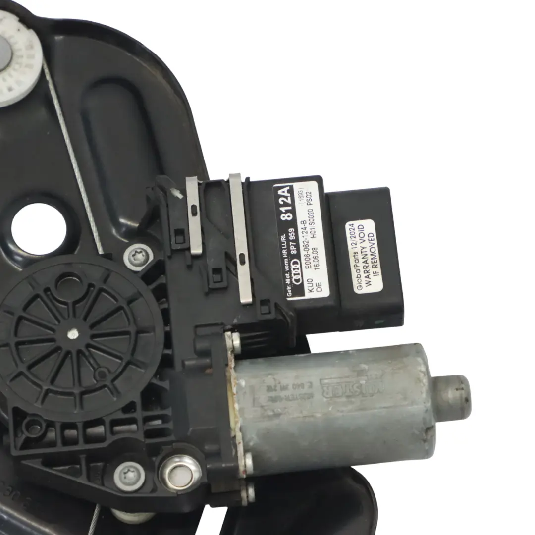 Audi A3 8P Meccanismo Regolatore Alzacristalli Posteriore Destro - SKU 8P7839398B - Numero di parte 8P7839398B