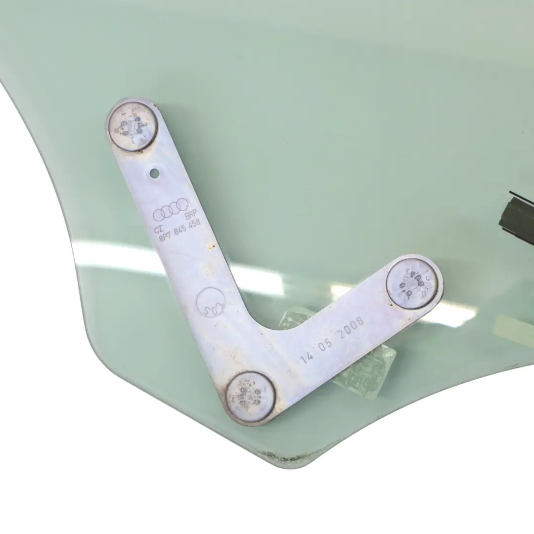 Side Door Window Glass Right O/S AS2 to Audi A3 8P Cabrio Rear with Part number 8P7845300 Audi A3 8P Cabrio Rear Side Door Window Glass Right O/S AS2 - SKU 8P7845300 - Part number 8P7845300