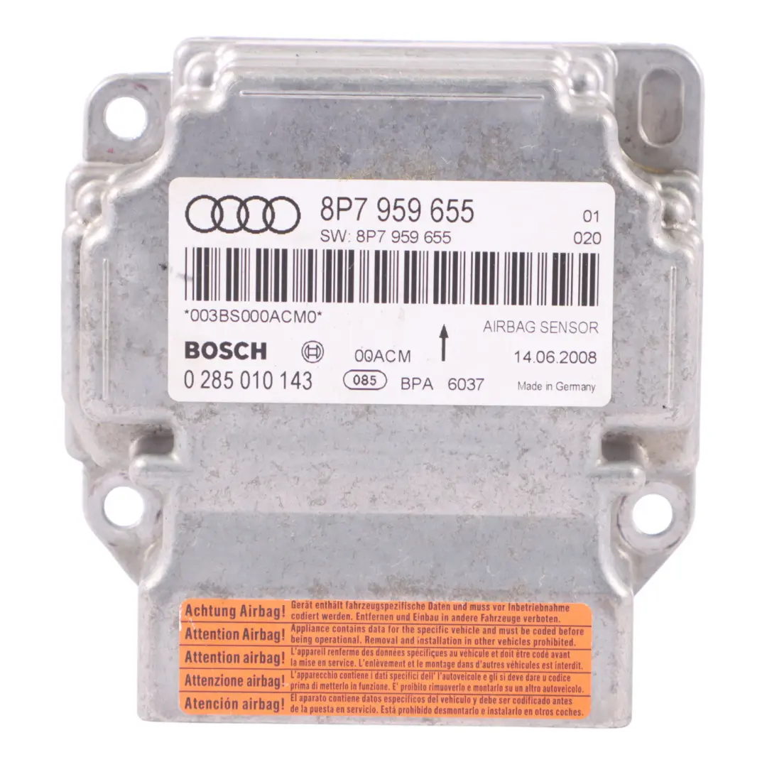 Luft Modul SRS Systemsteuerung Sensor ECU Einheit für Audi A3 8P mit Teilenummer 8P7959655 Audi A3 8P Luft Modul SRS Systemsteuerung Sensor ECU Einheit - SKU 8P7959655 - Teilenummer 8P7959655