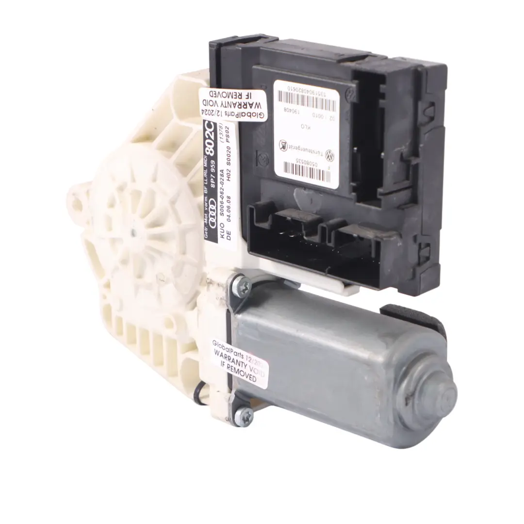 Audi A3 8P Front Door Window Lifter Mechanism Motor Left N/S - SKU 8P7959802D - Part number 8P7959802D