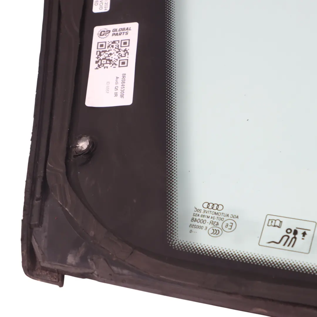 Vetro laterale fisso Quartiere posteriore destro AS2 per AUDI Q5 8R con numero di parte 8R0845300F AUDI Q5 8R Vetro laterale fisso Quartiere posteriore destro AS2 - SKU 8R0845300F - Numero di parte 8R0845300F