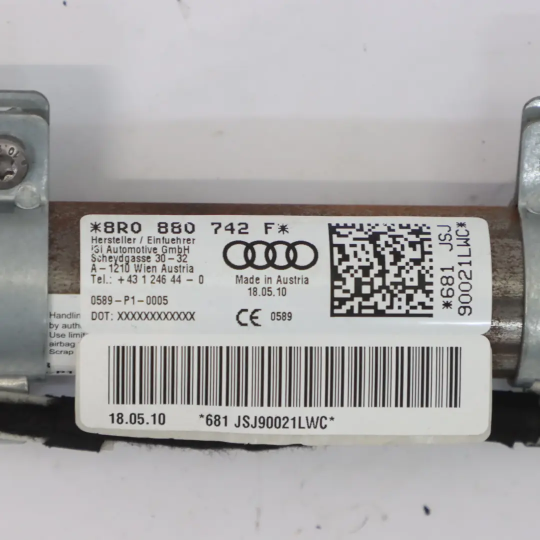 Audi Q5 8R Poduszka Powietrzna Kurtyna Podsufitki Prawo - SKU 8R0880742F - Numer Części 8R0880742F