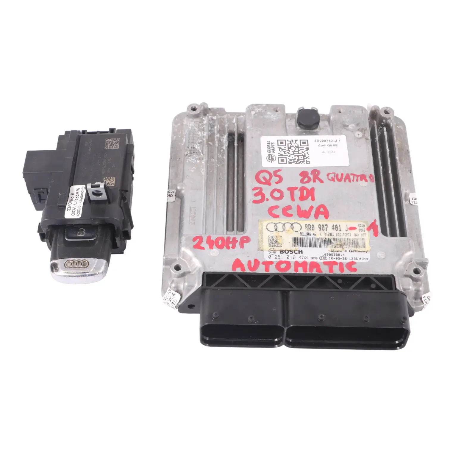 Audi Q5 8R 3.0 TDI CCWA 240HP Quattro Engine ECU Kit Ignition + Key 04L907445G