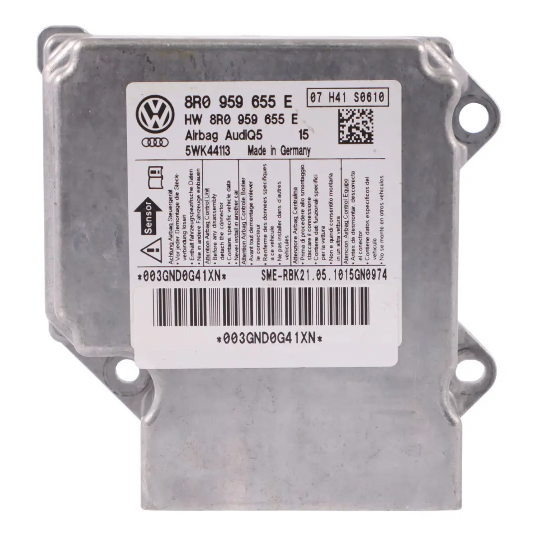 Modul SRS System Steuerung Sensor ECU Einheit für Audi Q5 8R Air mit Teilenummer 8R0959655E Audi Q5 8R Air Modul SRS System Steuerung Sensor ECU Einheit - SKU 8R0959655E - Teilenummer 8R0959655E