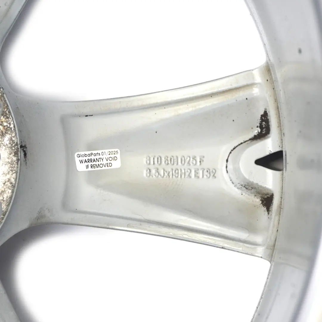 Audi A5 8T Silver Wheel Alloy Rim 19" 8.5J ET:32 Star Spoke - SKU 8T0601025F-1 - Part number 8T0601025F