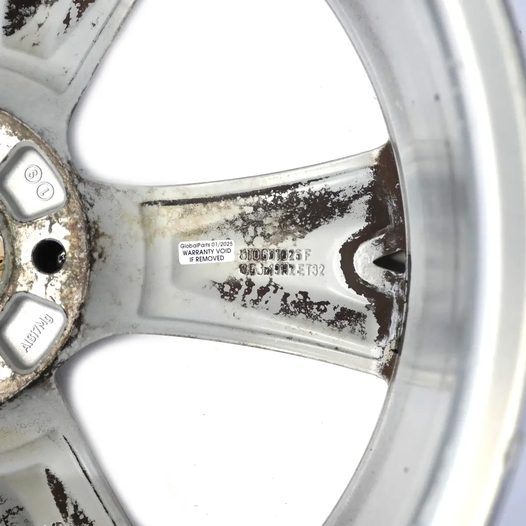 Audi A5 8T Silver Wheel Alloy Rim 19" 8.5J ET:32 Star Spoke - SKU 8T0601025F-2 - Part number 8T0601025F