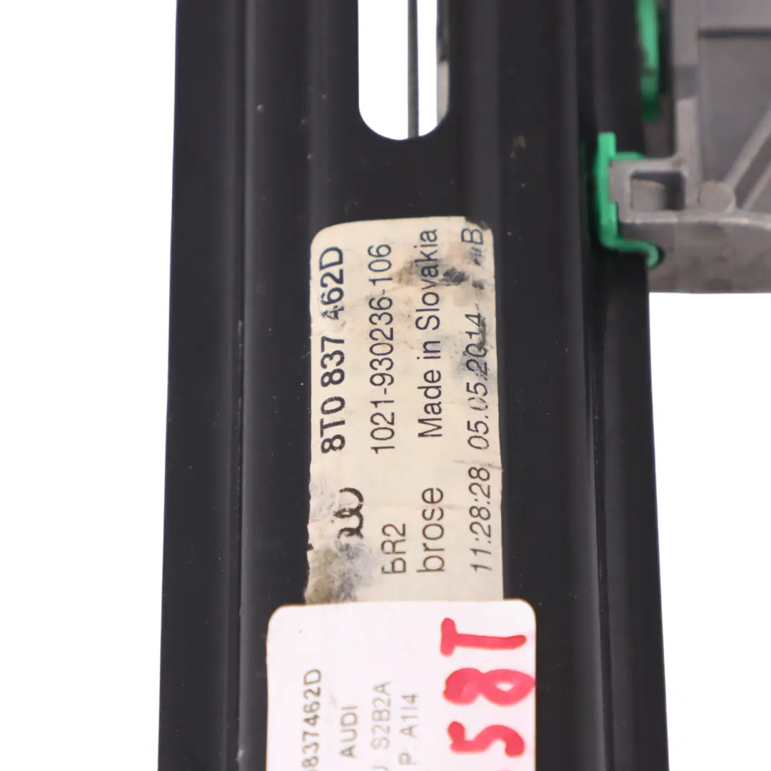 Audi A5 8T Door Window Lifter Mechanism Regulator Front Right O/S - SKU 8T0837462D - Part number 8T0837462D