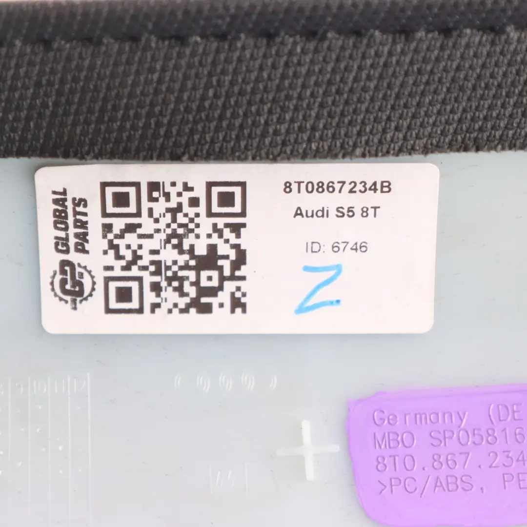 Audi A5 S5 8T Pillar A Trim Cover Panel Upper Front Right O/S - SKU 8T0867234B - Part number 8T0867234B