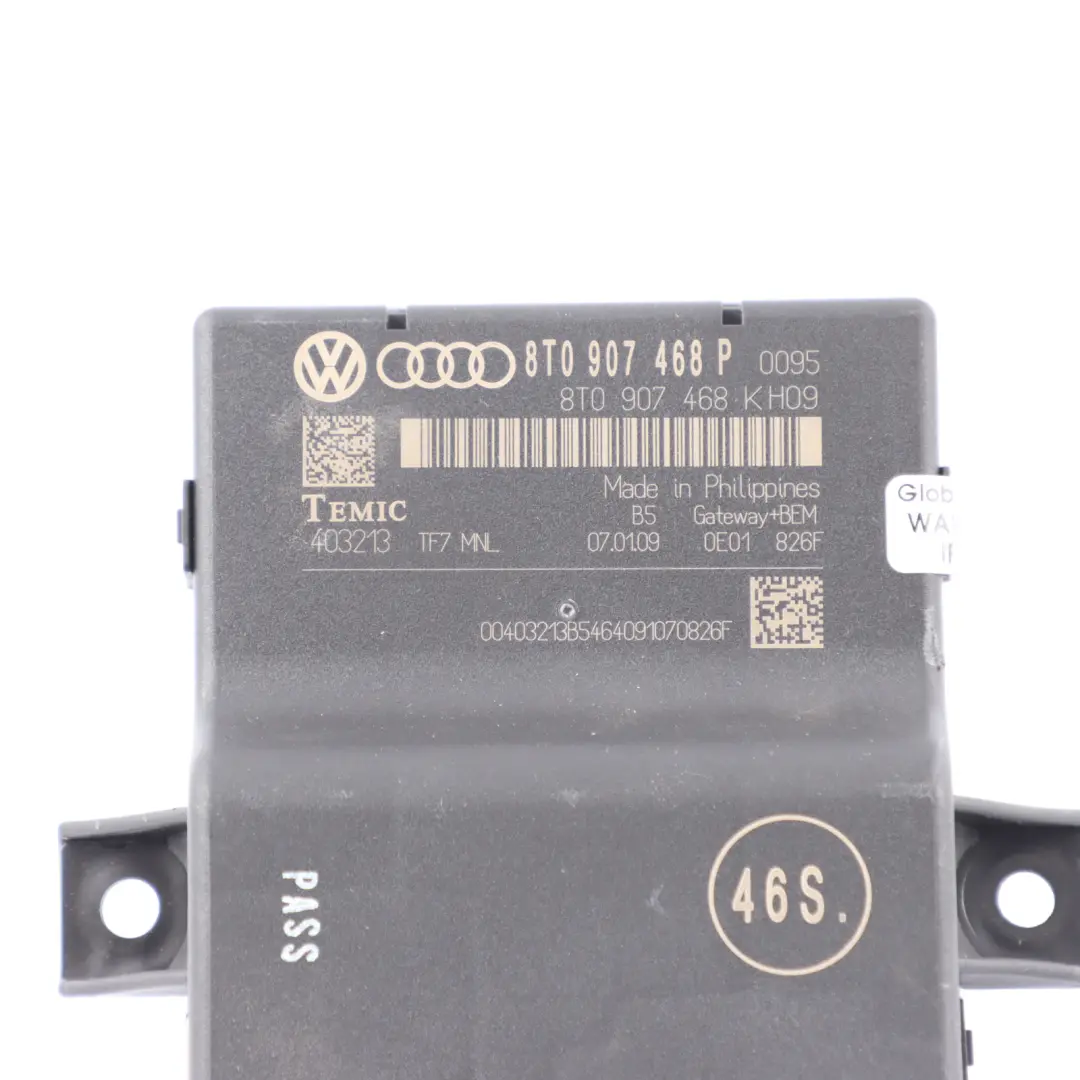 Audi S5 8T Gateway Unidad De Control Módulo ECU - SKU 8T0907468P - Número de pieza 8T0907468P