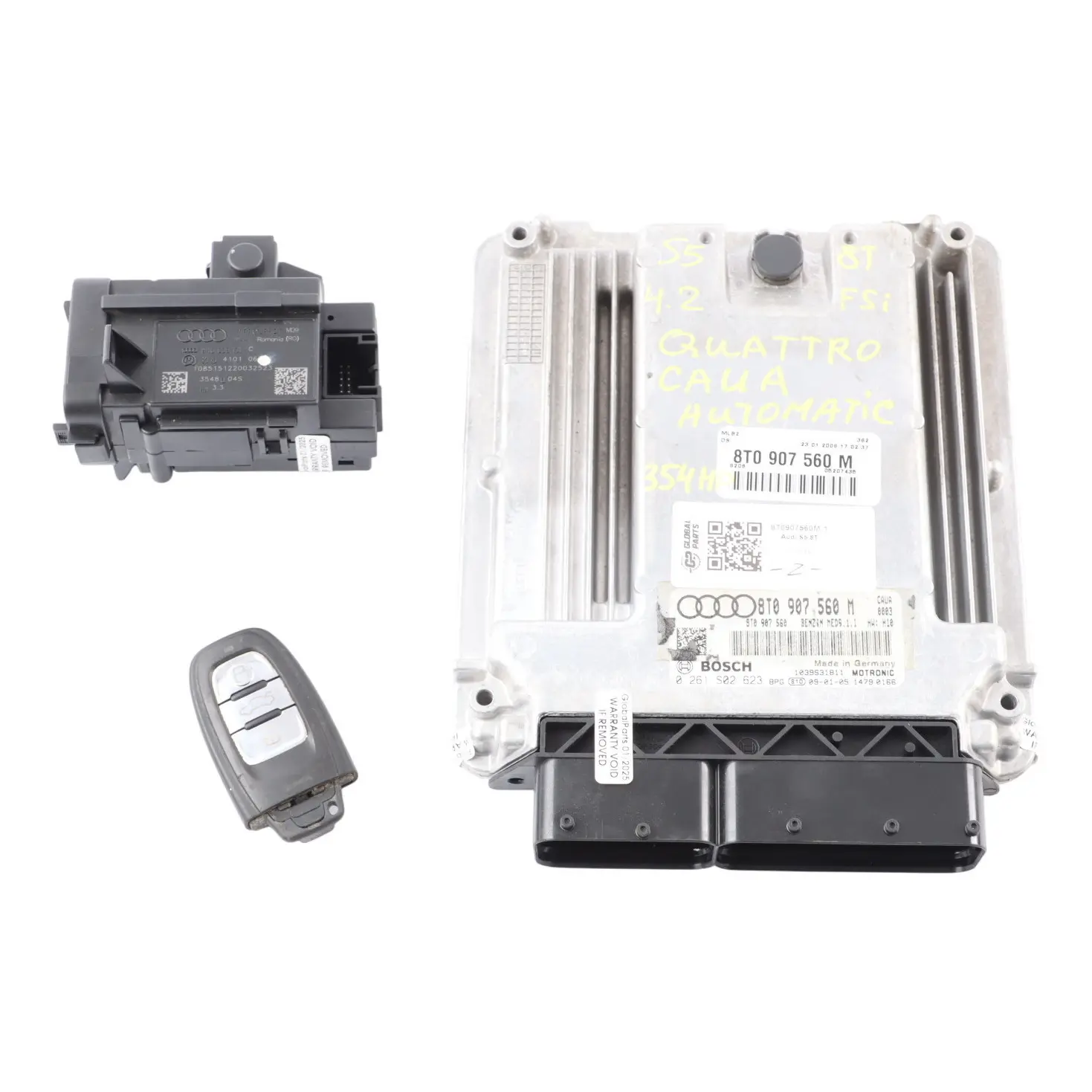 Audi S5 8T 4.2 FSI CAUA Quattro 354HP Engine ECU Kit Ignition + Key 8T0907560M