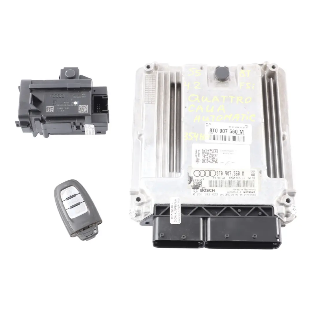 CAUA Quattro 354HP Engine ECU Kit Ignition + Key to Audi S5 8T 4.2 FSI with Part number 8T0907560M Audi S5 8T 4.2 FSI CAUA Quattro 354HP Engine ECU Kit Ignition + Key - SKU 8T0907560M-1 - Part number 8T0907560M