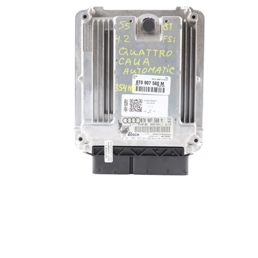 Audi S5 8T 4.2 FSI CAUA Quattro 354HP Engine ECU Kit Ignition + Key - SKU 8T0907560M-1 - Part number 8T0907560M