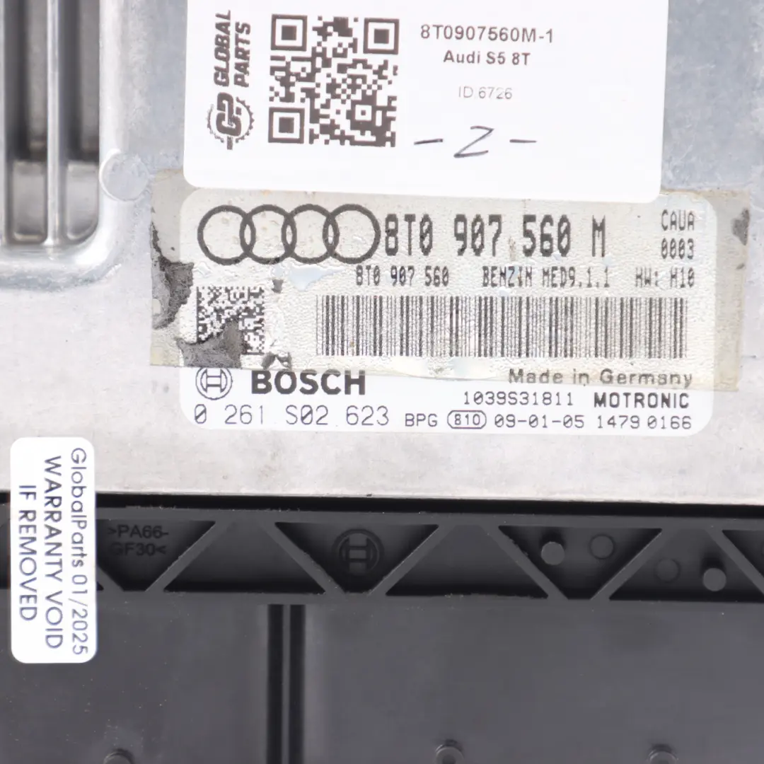 Audi S5 8T 4.2 FSI CAUA Quattro 354HP Engine ECU Kit Ignition + Key - SKU 8T0907560M-1 - Part number 8T0907560M