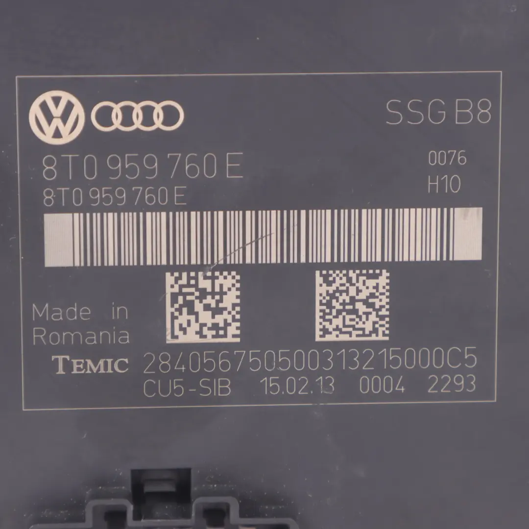 Audi A5 8T Front Seat Control Module Unit Left Right N/O/S - SKU 8T0959760E - Part number 8T0959760E