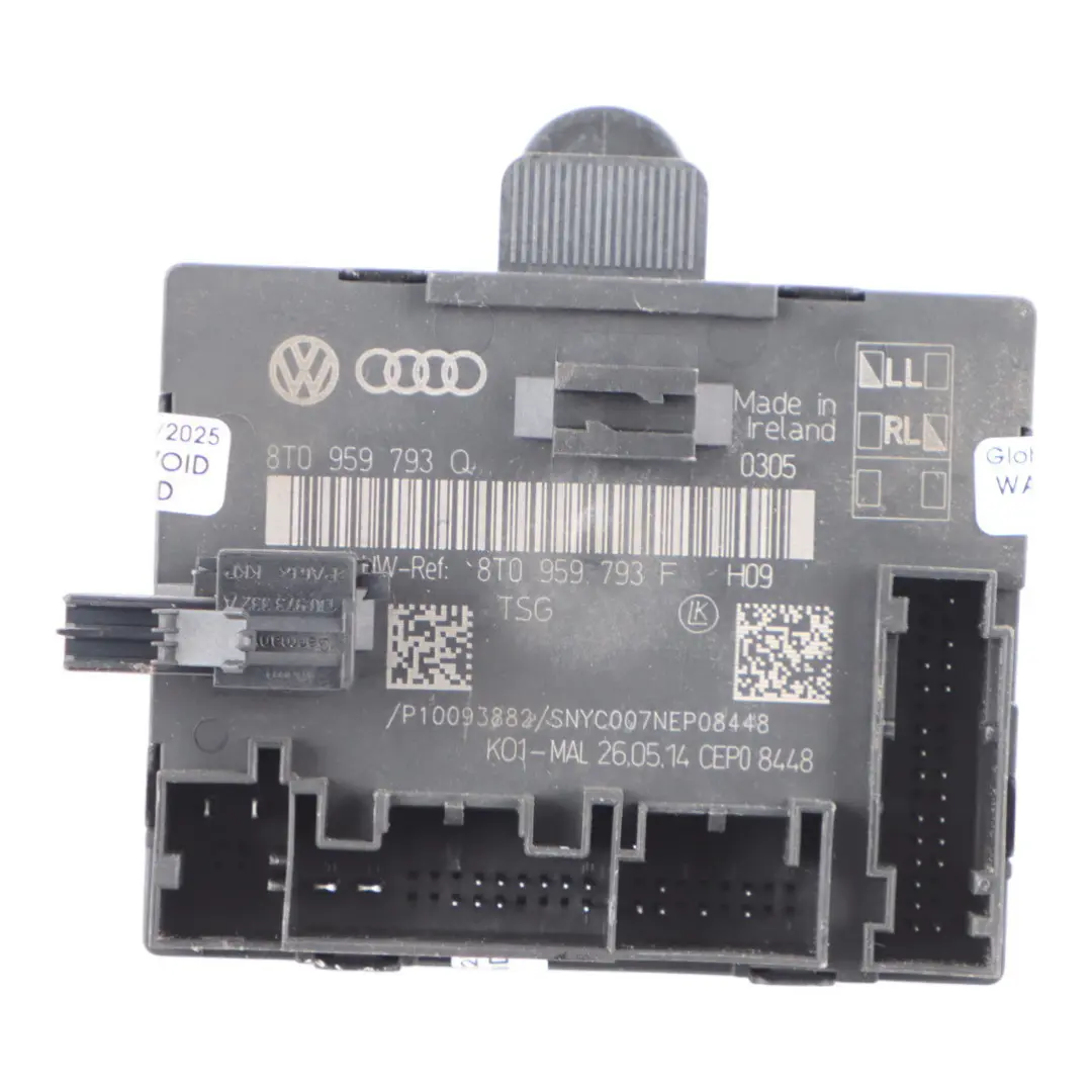 Tür Modul Audi A5 8T A4 B8 Steuerung Vorne Rechts Einheit für mit Teilenummer 8T0959793F Tür Modul Audi A5 8T A4 B8 Steuerung Vorne Rechts Einheit - SKU 8T0959793F - Teilenummer 8T0959793F