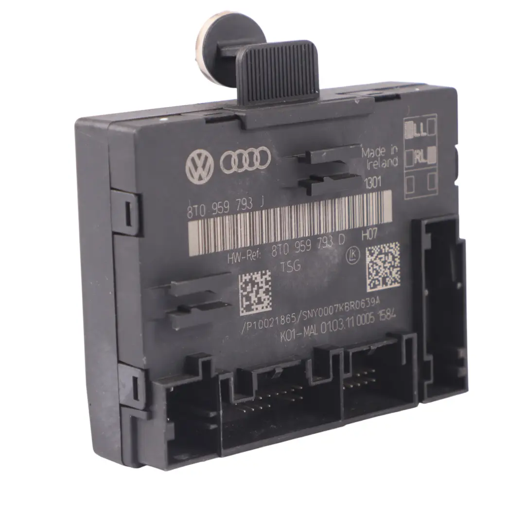 Módulo Puerta Unidad Control ECU Lado Conductor Delantero para Audi A5 8T con número de pieza 8T0959793J Audi A5 8T Módulo Puerta Unidad Control ECU Lado Conductor Delantero - SKU 8T0959793J - Número de pieza 8T0959793J