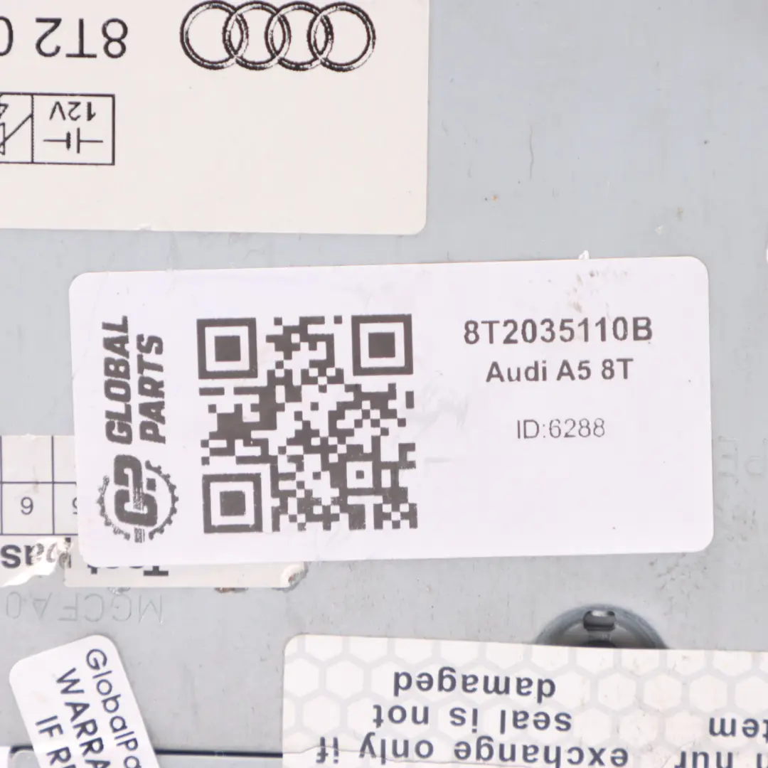 Audi A5 8T Unità principale radio Navi Lettore CD DVD Changer - SKU 8T2035110B - Numero di parte 8T2035110B