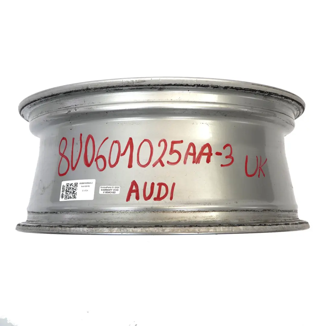 Audi Q3 8U Silver Wheel Alloy Rim 18" 7J ET:43 Double Star Spoke - SKU 8U0601025AA-3 - Part number 8U0601025AA