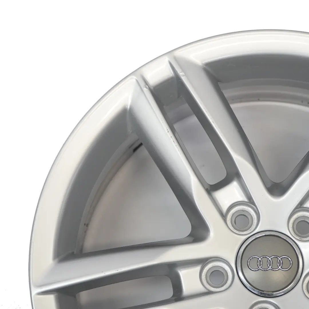 Audi Q3 8U Silver Wheel Alloy Rim 18" 7J ET:43 Double Star Spoke - SKU 8U0601025AA-3 - Part number 8U0601025AA