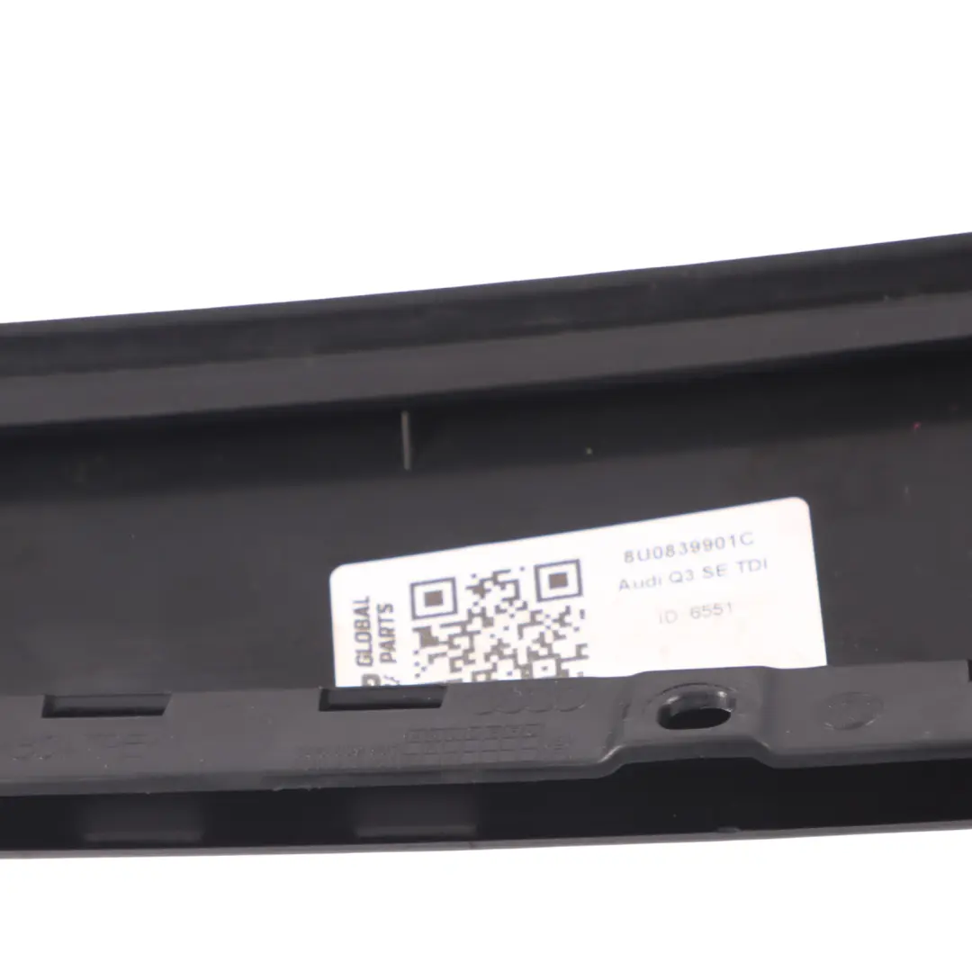 Audi Q3 8U Door Pillar Trim Cover Rear Left N/S Gloss Black - SKU 8U0839901C - Part number 8U0839901C
