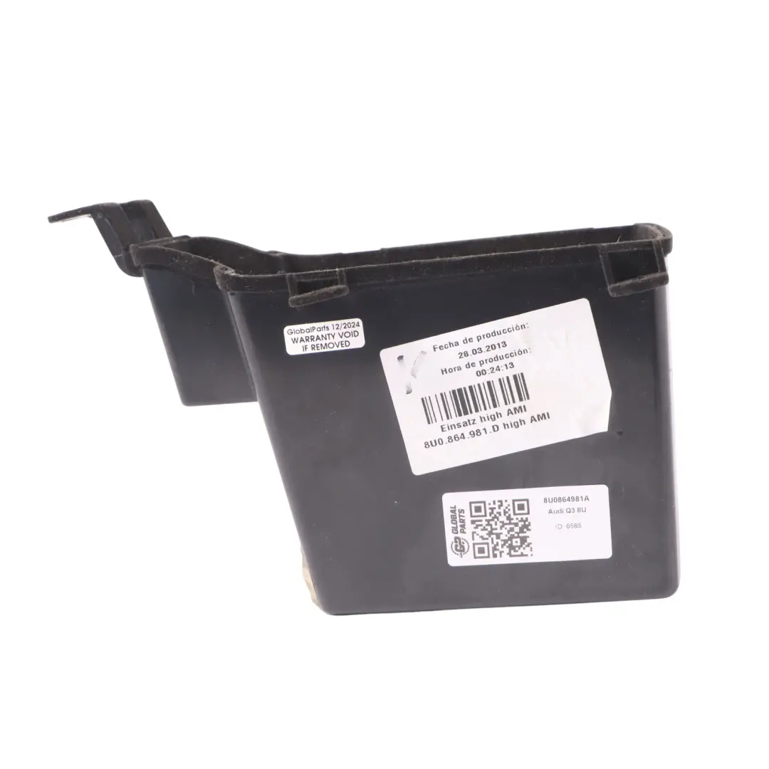 Plateau de rangement de la console centrale pour Audi Q3 8U à propos du numéro de pièce 8U0864981A Audi Q3 8U Plateau de rangement de la console centrale - SKU 8U0864981A - Numéro de pièce 8U0864981A