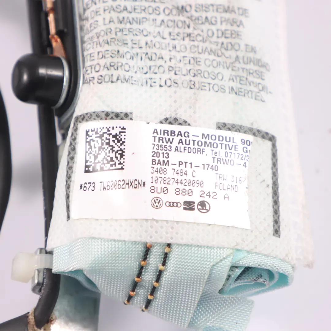 Poduszka Airbag Boczna Fotel Przód Prawy SRS do AUDI Q3 8U o numerze 8U0880242A AUDI Q3 8U Poduszka Airbag Boczna Fotel Przód Prawy SRS - SKU 8U0880242A - Numer Części 8U0880242A