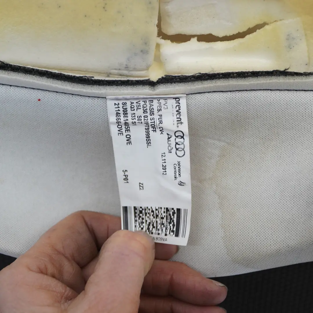 Audi Q3 8U Siedzisko Siedzenie Fotela Lewy Przód Materiał Czarny Brązowy - SKU 8U0881405E - Numer Części 8U0881405E