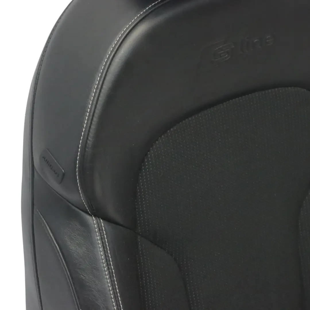 Audi Q3 8U Siège sport avant droit S-Line Intérieur Demi-cuir Noir Argent - SKU 8U0881806AM - Numéro de pièce 8U0881806AM