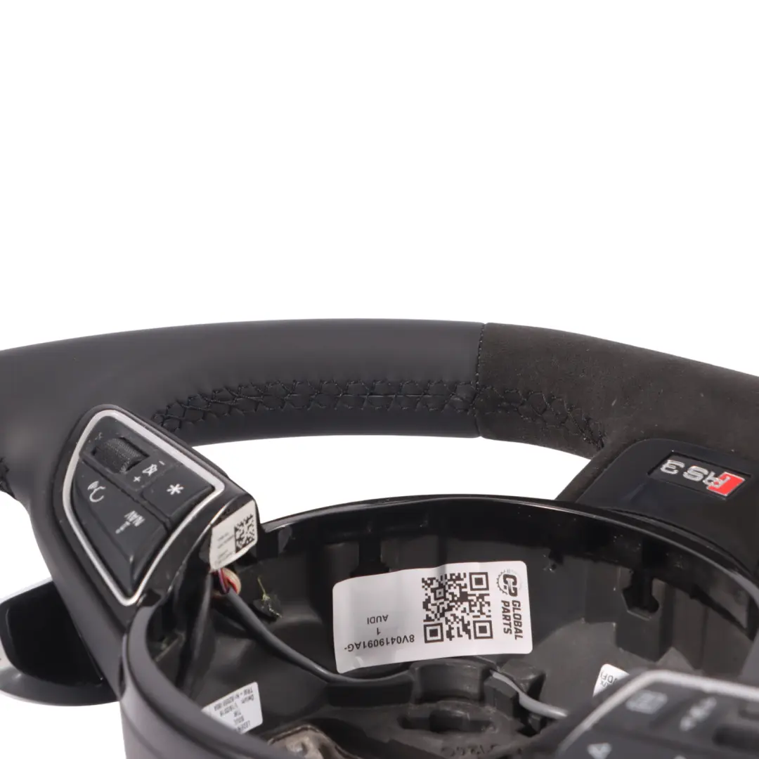 NOUVEAU Volant Alcantara Cuir Noir Palettes Audi RS3 8V - SKU 8V0419091AG-1 - Numéro de pièce 8V0419091AG