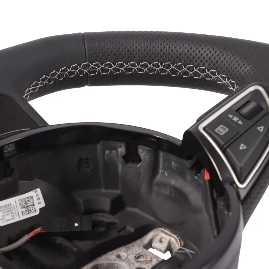 Leather Steering Wheel Flat Bottom to Audi A3 8V S-Line NEW Black with Part number 8V0419091R Audi A3 8V S-Line NEW Black Leather Steering Wheel Flat Bottom - SKU 8V0419091R-1 - Part number 8V0419091R