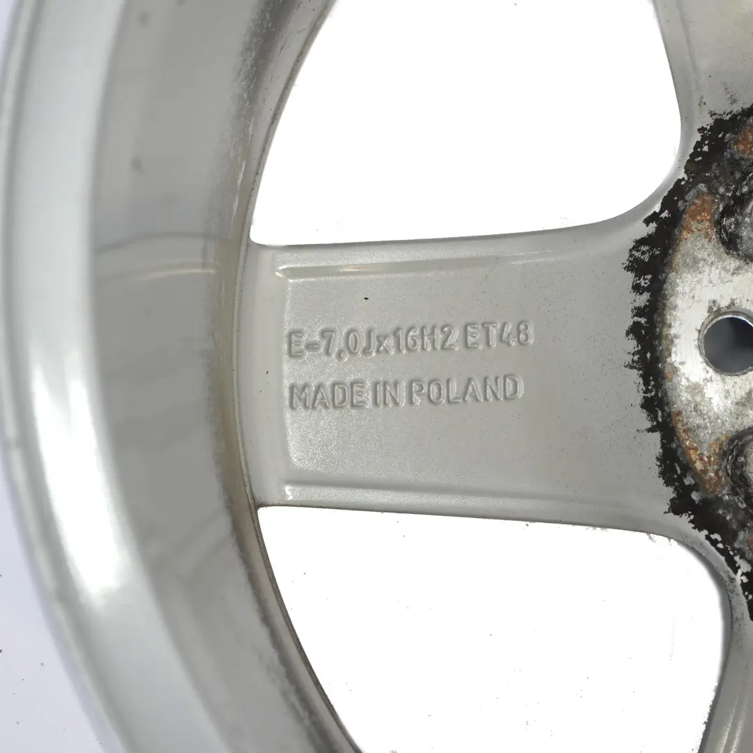 Audi A3 8V Silver Wheel Alloy Rim 16" 7J ET:48 Star Spoke - SKU 8V0601025CR-1 - Part number 8V0601025CR