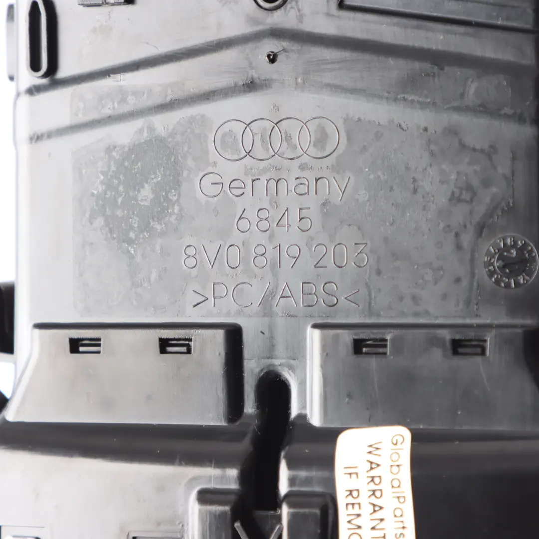 Audi A3 8V Rear Centre Console Air Vent Grille Outlet Adjuster Panel - SKU 8V0819203 - Part number 8V0819203