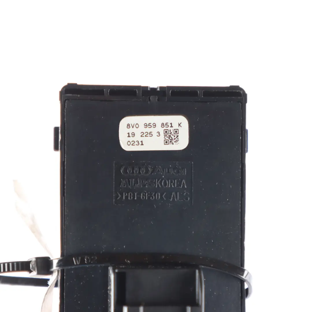 Window Lifter Switch Button Panel Trim Driver Side to Audi A3 8V with Part number 8V0959851K Audi A3 8V Window Lifter Switch Button Panel Trim Driver Side - SKU 8V0959851K - Part number 8V0959851K