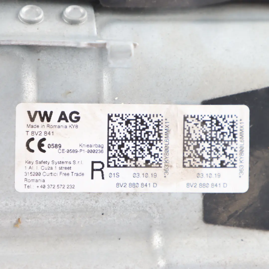 Module Dashboard Front Knee Protection to Audi A3 8V Air with Part number 8V2880841D Audi A3 8V Air Module Dashboard Front Knee Protection - SKU 8V2880841D - Part number 8V2880841D