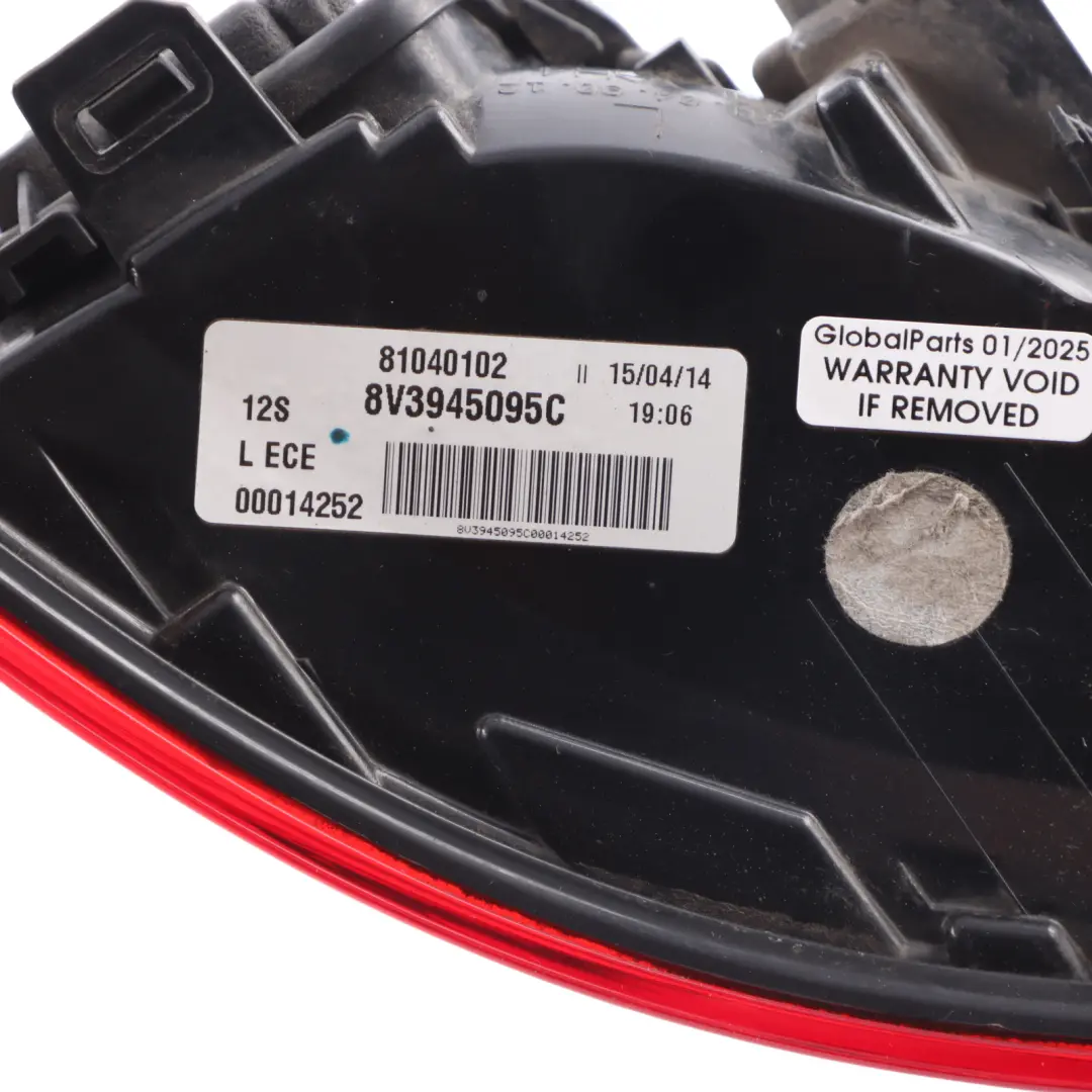 Fanale Posteriore Sinistro Lampada Esterna Boot Light per Audi A3 8V con numero di parte 8V3945095C Audi A3 8V Fanale Posteriore Sinistro Lampada Esterna Boot Light - SKU 8V3945095C - Numero di parte 8V3945095C