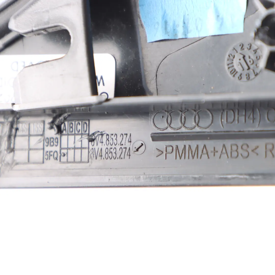 Audi A4 RS4 8V Finestrino Porta Coperchio Posteriore Destro Pannello - SKU 8V4853274A - Numero di parte 8V4853274A