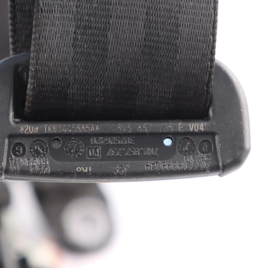 Audi A3 8V Seat Belt Front Left N/S Upper Safety Belt Black - SKU 8V5857705E - Part number 8V5857705E